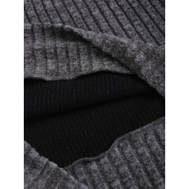 [Chic Plus Size Dress] Plus Size Women's Casual Chic Long Sleeve Dress - Stretchy Office to Party Outfit, Flattering Fit for Everyday & Formal Events, Machine Washable Fall/Spring Attire, Comfortable Material, Versatile Fashion