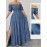 [Plus Size Elegant Party Dress] Elegant Plus Size Women's Off-the-Shoulder/One-Shoulder Party Dress | Formal/Evening Gown, Machine Washable Non-See-Through Fabric, Flared Hem Maxi Dress for Formal Events, Galas, Everyday Evening Outfits YZ302