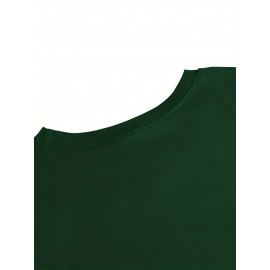 [Stretchy Puerto Rico T-Shirt] Stretchy Polyester Women's Puerto Rico Flag Cartoon Frog Graphic Long Sleeve T-Shirt | Casual Round Neck Top for Spring & Summer Vacation, Machine Washable, Playful Design