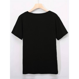 Women's Vintage Japanese Woodblock Print T-Shirt - Cherry Blossom & Red Sun Design, Semi-Sheer Short Sleeve Crew Neck Casual Top, Machine Washable for Spring & Summer, Breathable Fabric