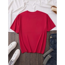 Women's Casual Short Sleeve T-Shirt - Vibrant Purple with White Spanish Scripture Letter Print (Isaiah 30:5), 100% Polyester Knit, Lightweight 180g All-Season Top, Machine Washable