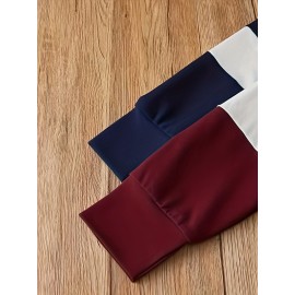 2pcs Set Color Block Spliced Short Sleeve Long T-Shirt Women's Crop Top High Neck Casual Chic New Style