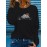Women'S Mountain & Sunset Graphic Sweatshirt - Casual Long-Sleeve Pullover with Trekking Silhouette Design, Stretchy Polyester Blend, Round Neck, Spring/Summer Top, Machine Washable, Outdoor Casual Wear|Casual Style|Stretchy Fabric